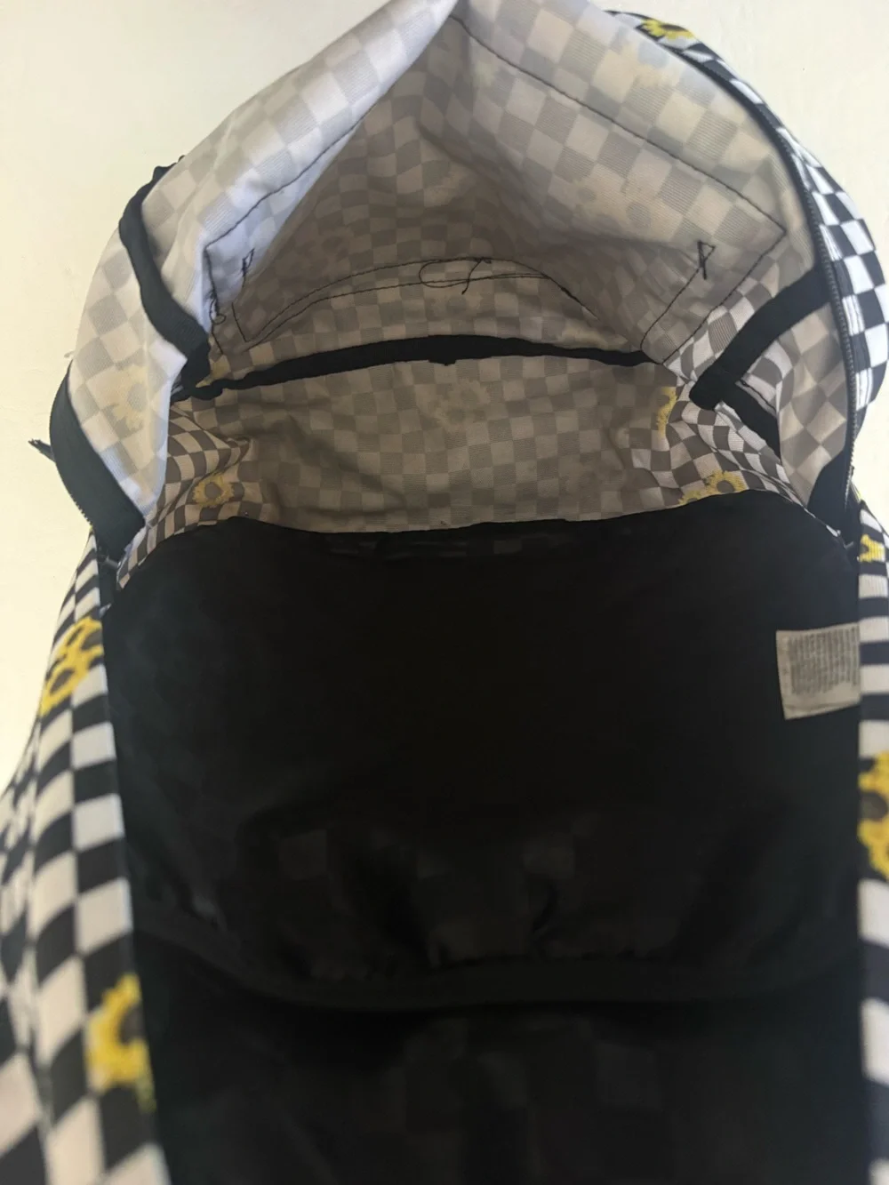 Vans  Checkerboard Sunflower Backpack - Black & White with Yellow 🌻